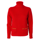 MAGLIA COLLO ALTO CON TASCHINI E MORSETTI