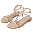 SANDALI IN PELLE CON BORCHIE
