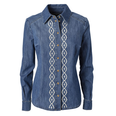 CAMICIA IN JEANS CON RICAMI