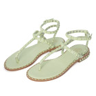 SANDALI IN PELLE INFRADITO CON BORCHIE