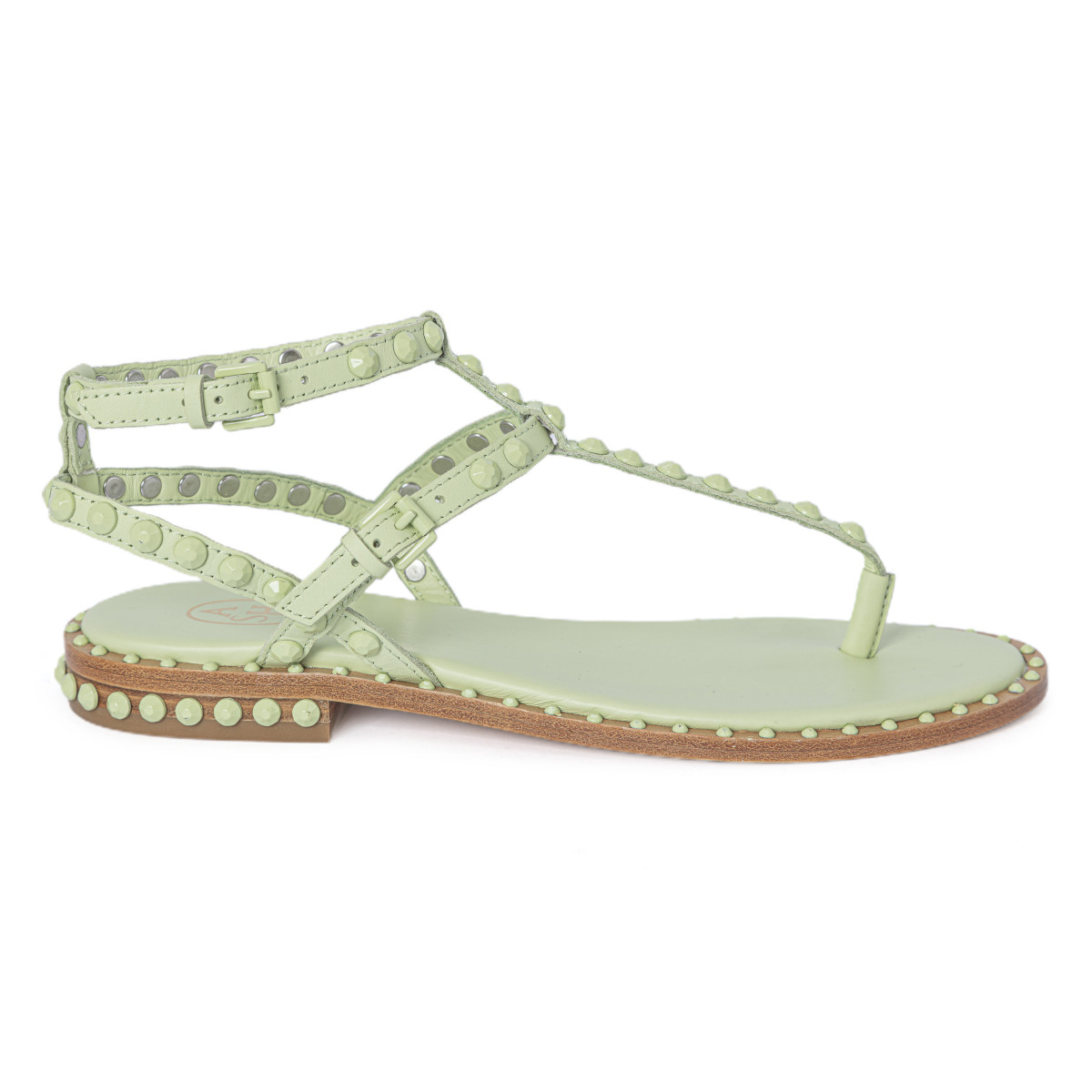 SANDALI IN PELLE INFRADITO CON BORCHIE