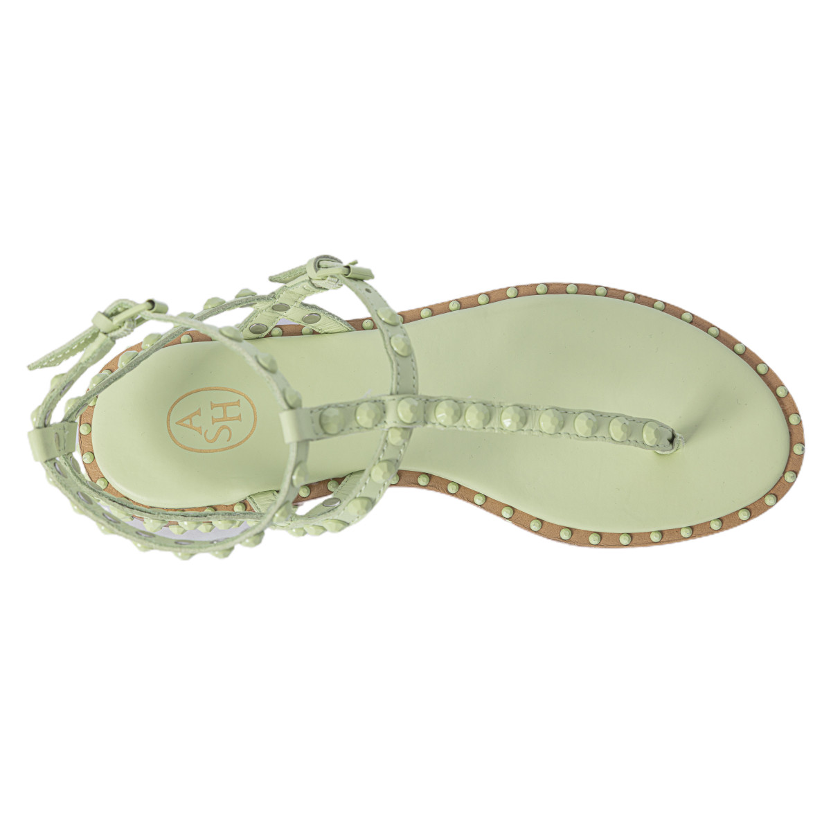 SANDALI IN PELLE INFRADITO CON BORCHIE