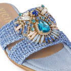 CIABATTINA IN RAFIA CON ACCESSORIO GIOIELLO