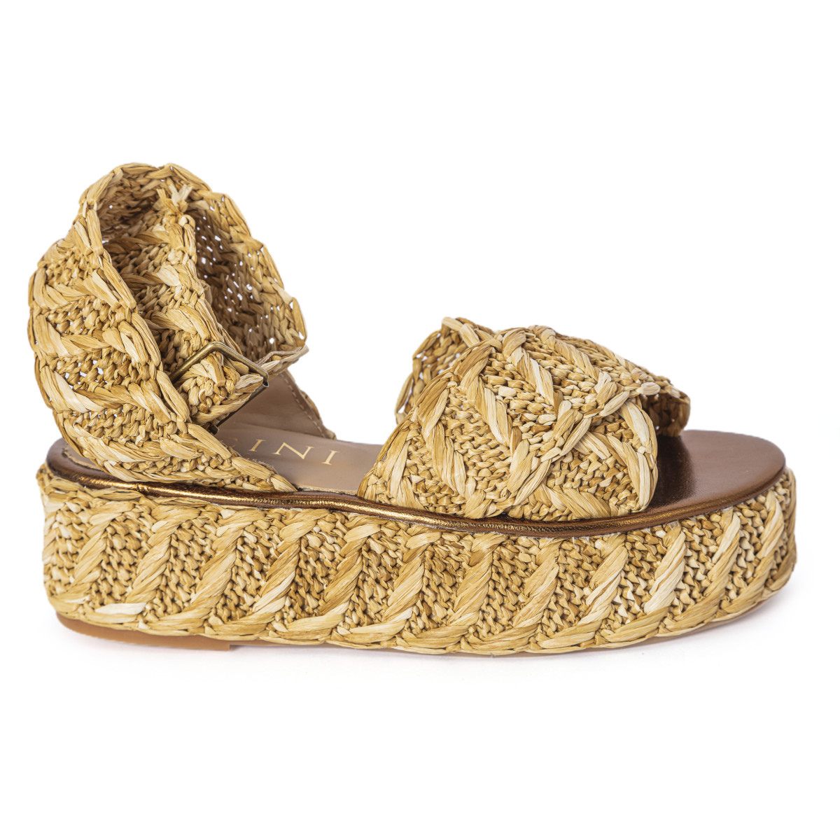 SANDALI IN RAFIA INTRECCIATA