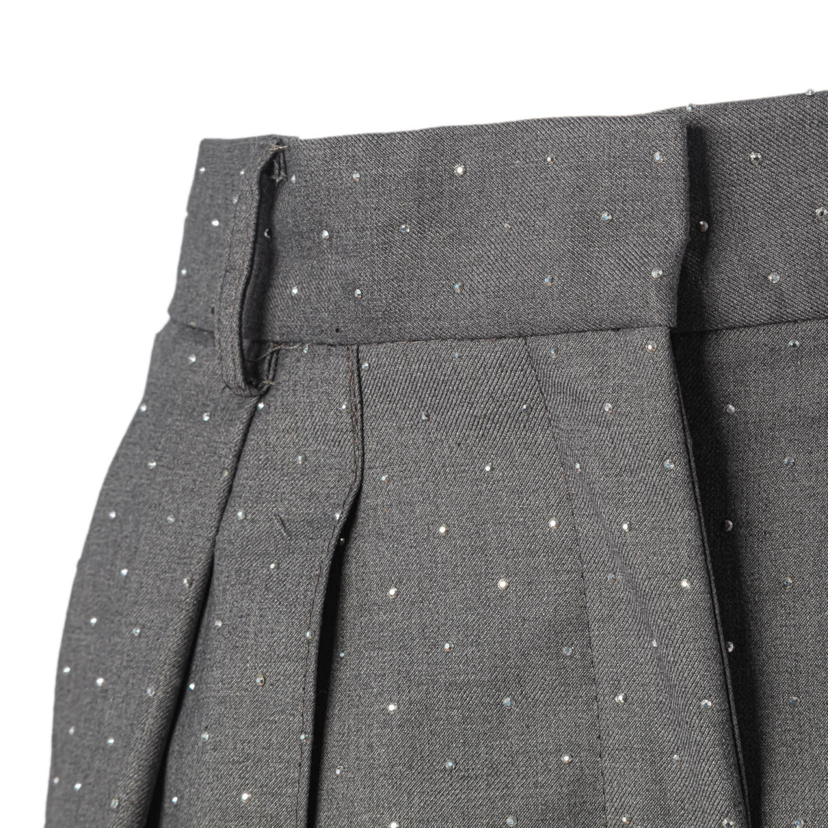 PANTALONE GAMBA DRITTA CON MICRO BORCHIE
