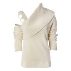 MAGLIA MISTO CACHEMIRE MONOSPALLA CON GIOIELLO