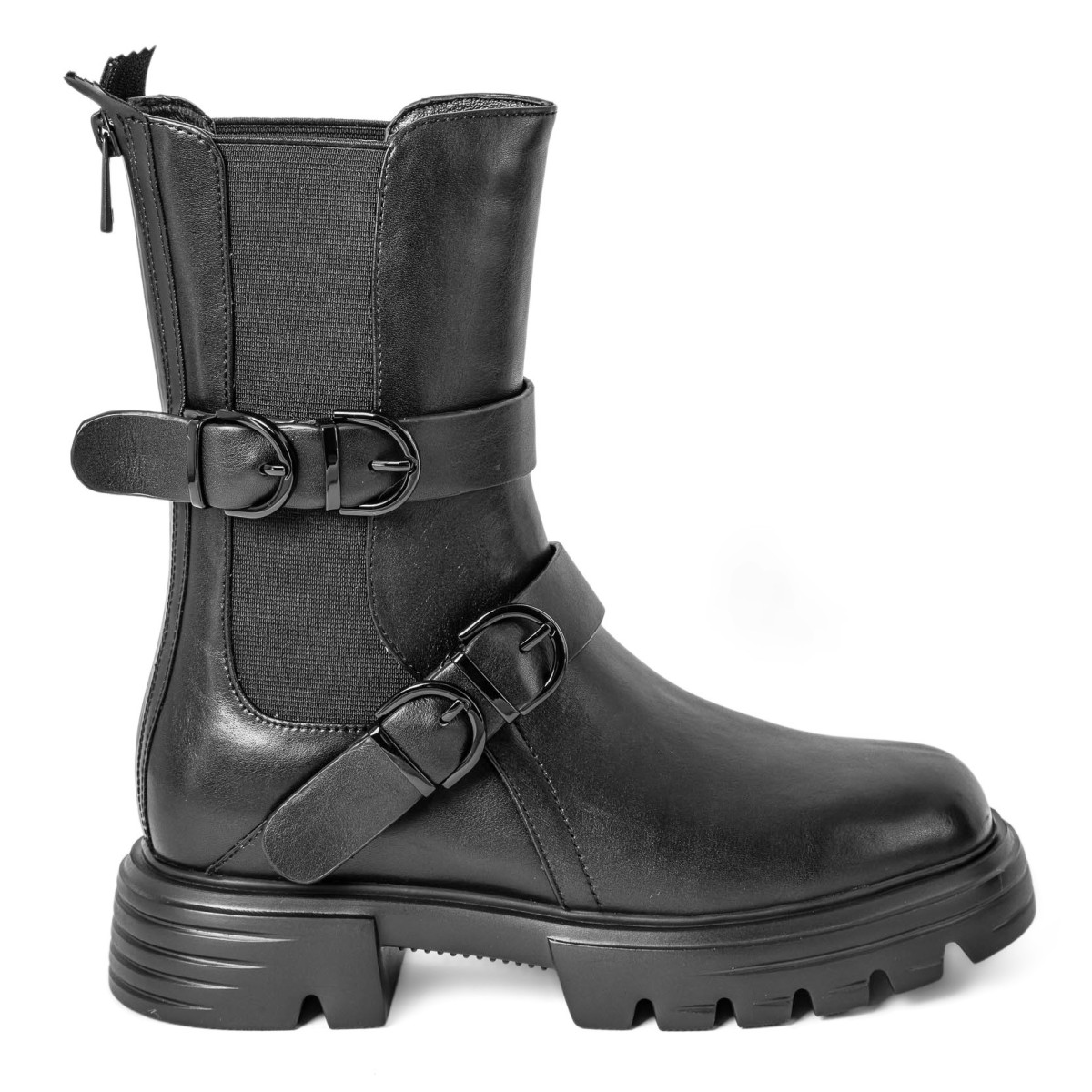 BIKER IN PELLE CON FIBBIE