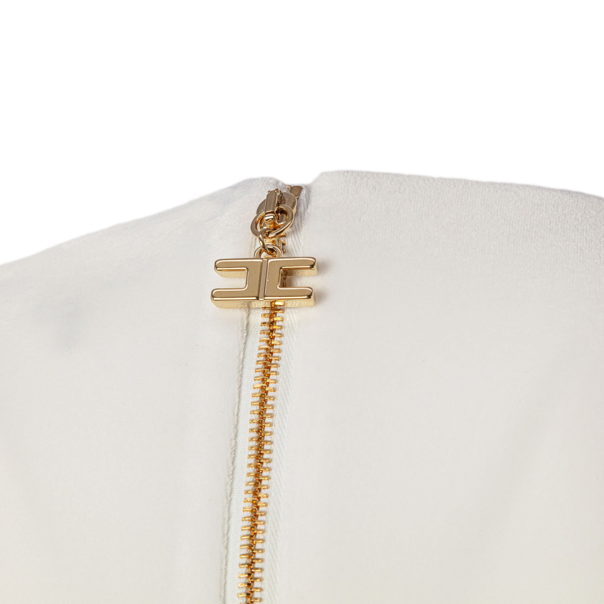 MAGLIA CROP IN VELLUTO CON PERLINE