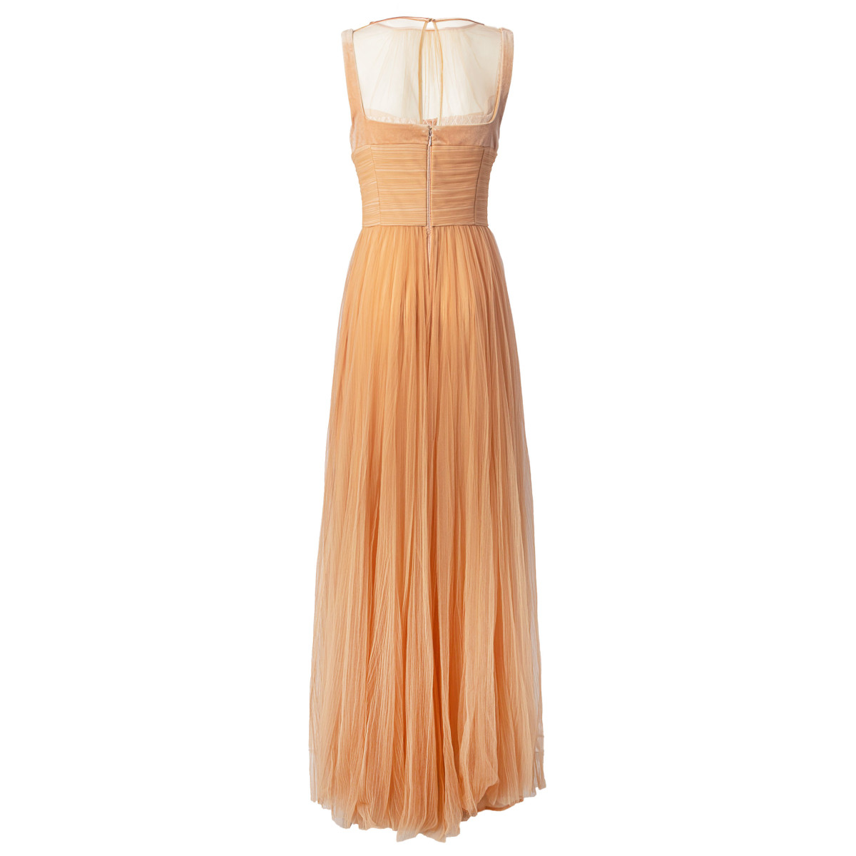 ABITO IN TULLE CON CORPETTO RICAMATO IN VELLUTO