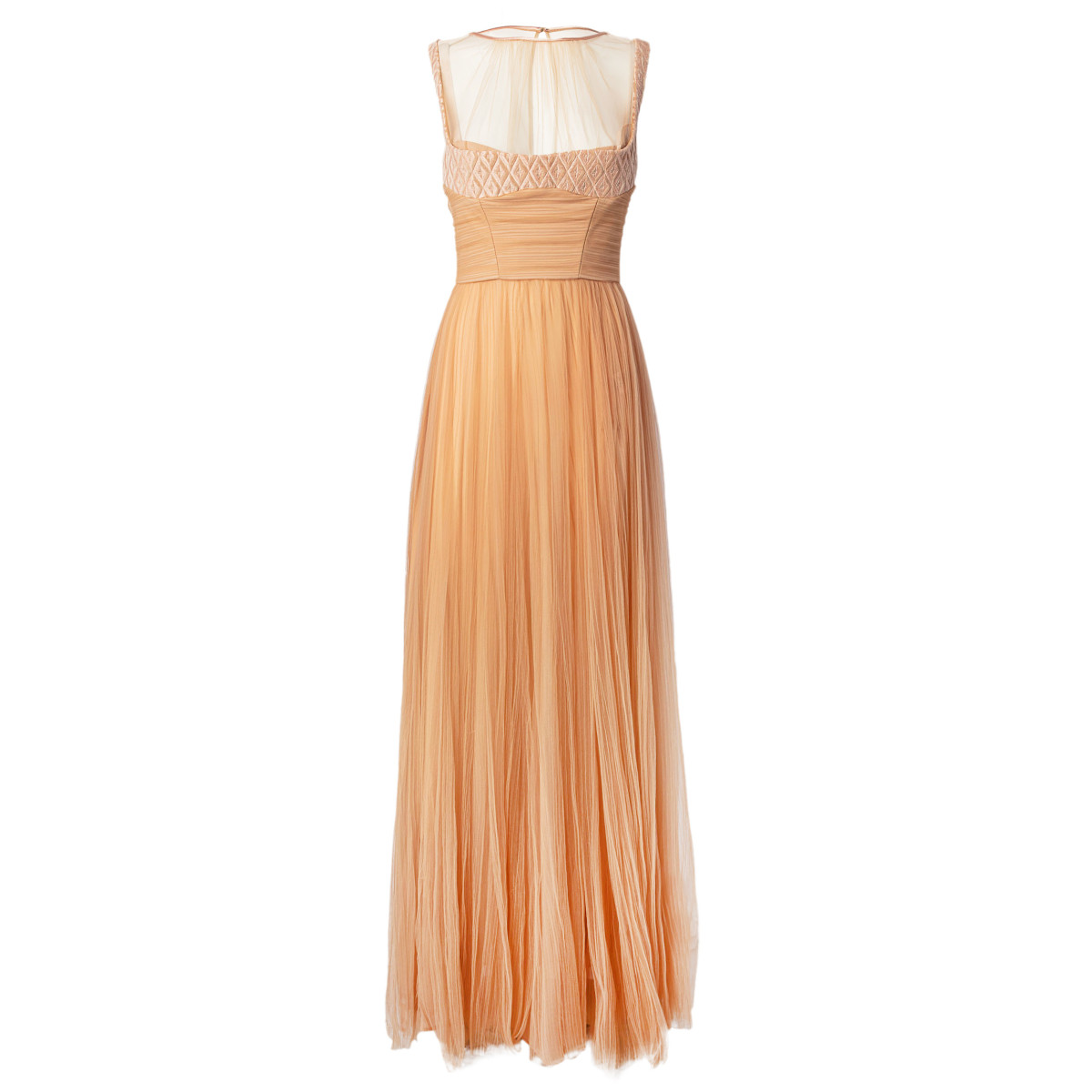 ABITO IN TULLE CON CORPETTO RICAMATO IN VELLUTO