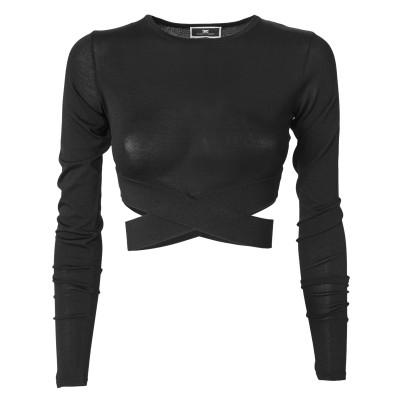 MAGLIA CROPPED MANICHE LUNGHE