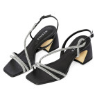 SANDALI CON TACCO GROSSO E STRASS