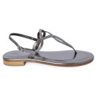 SANDALI INFRADITO IN PELLE METALLIZZATA