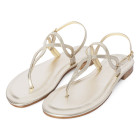 SANDALI INFRADITO IN PELLE METALLIZZATA