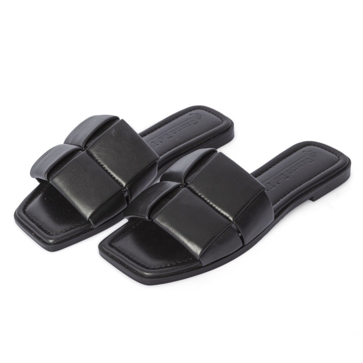CIABATTINE FLAT CON FASCIONE IN PELLE INTRECCIATA