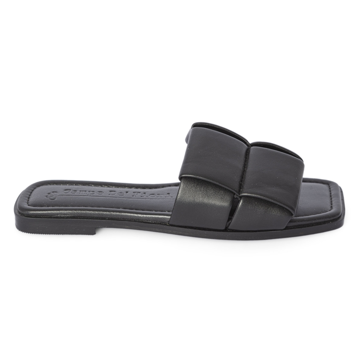 CIABATTINE FLAT CON FASCIONE IN PELLE INTRECCIATA