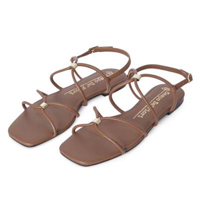 SANDALI FLAT IN PELLE