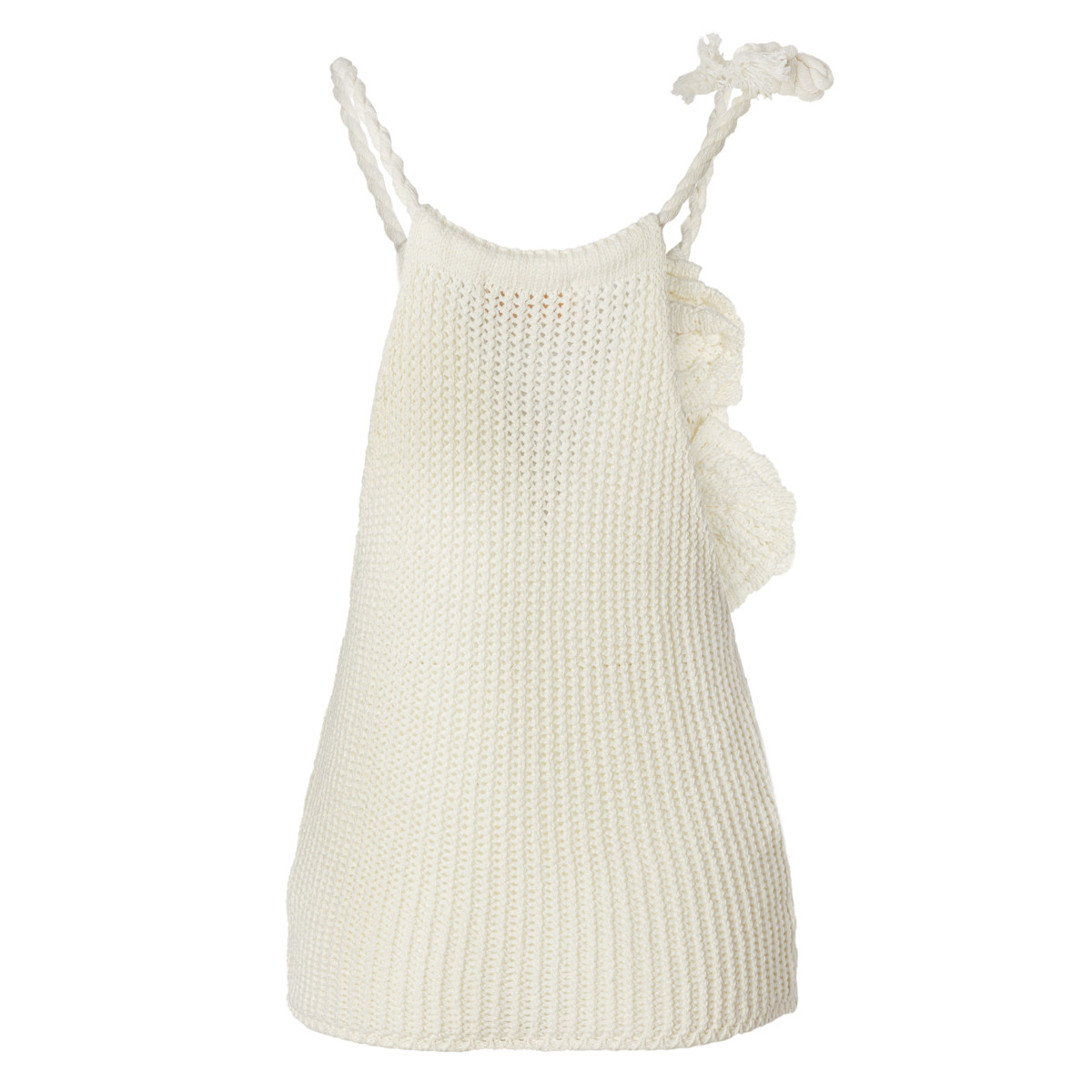 TOP IN MAGLIA CON FIORI 3D