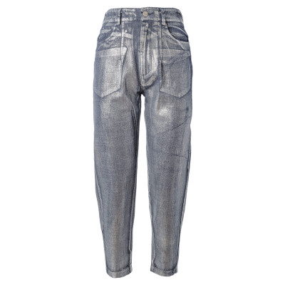 JEANS EFFETTO SPALMATO SILVER