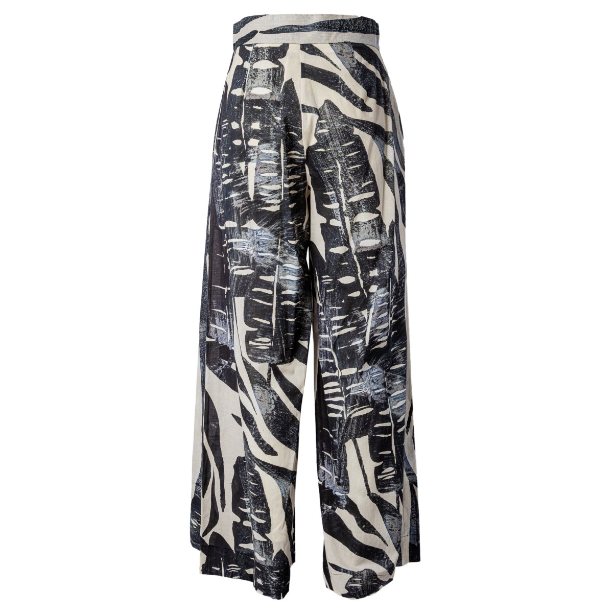 PANTALONE A PALAZZO IN MACROFANTASIA