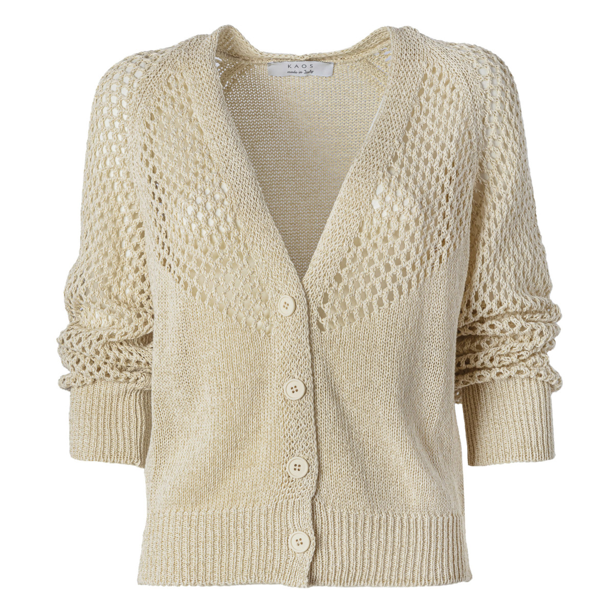 CARDIGAN CON LAVORAZIONE A RETE
