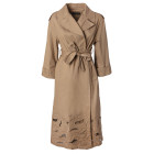 TRENCH IN COTONE CON INSERTI IN PIZZO