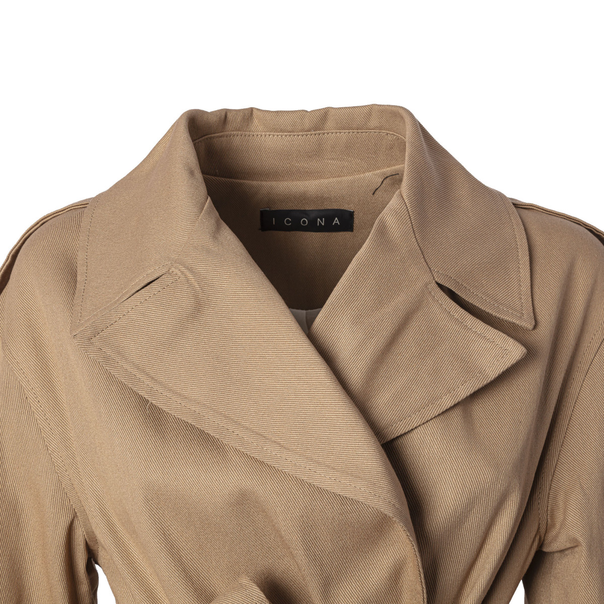 TRENCH IN COTONE CON INSERTI IN PIZZO