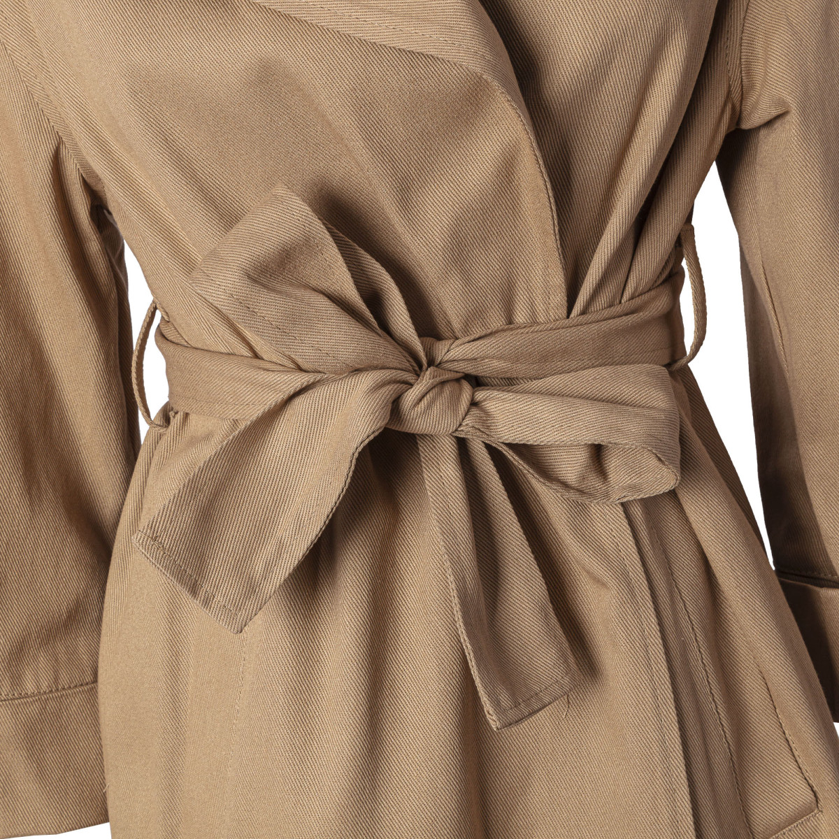TRENCH IN COTONE CON INSERTI IN PIZZO