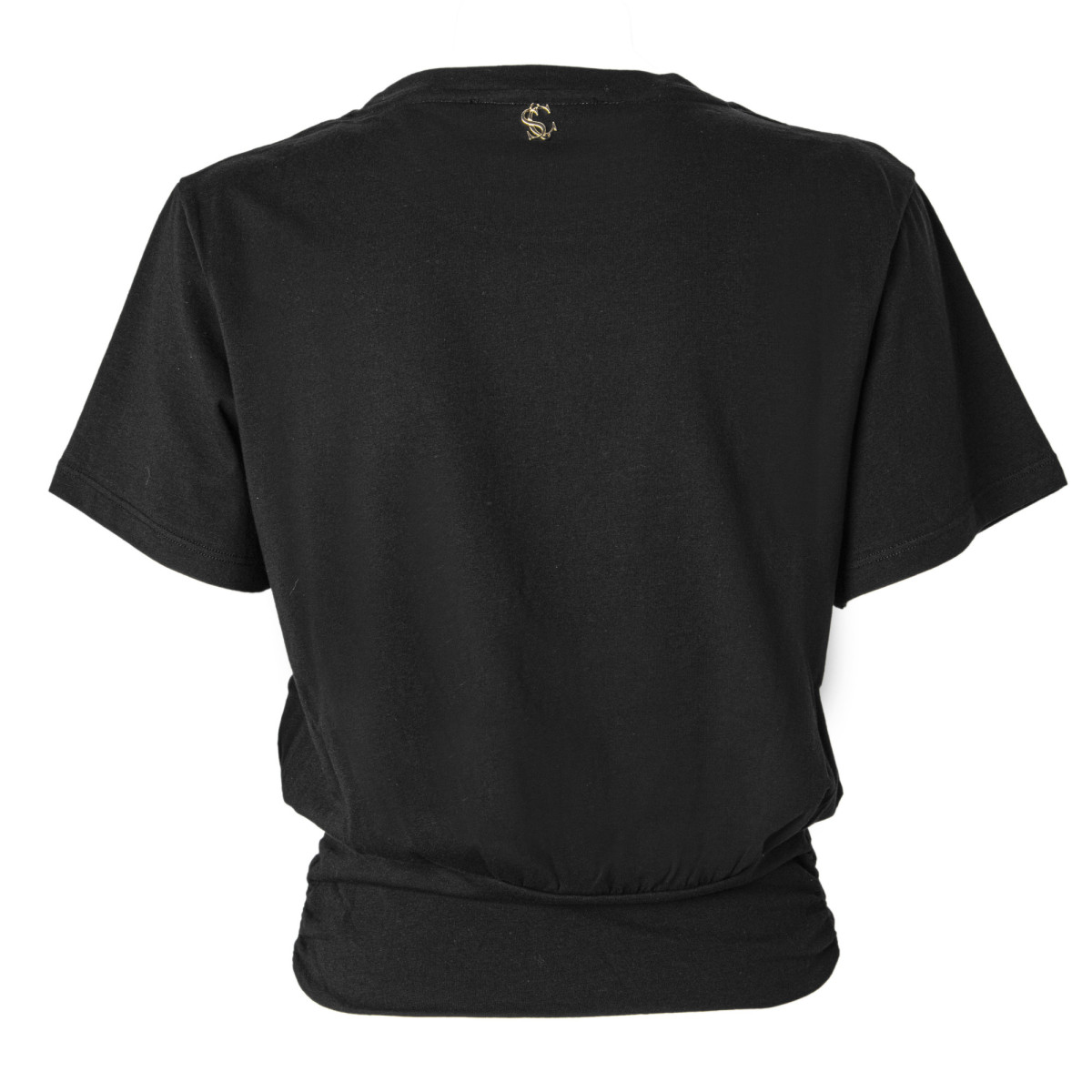 T-SHIRT CON ACCESSORIO ORO