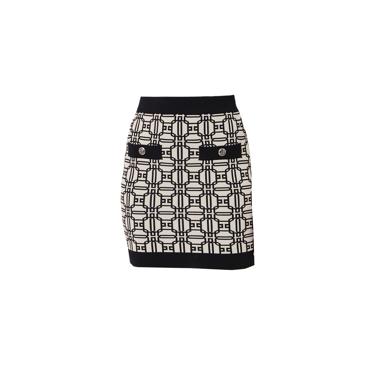 MINIGONNA IN VISCOSA JACQUARD CON LOGO