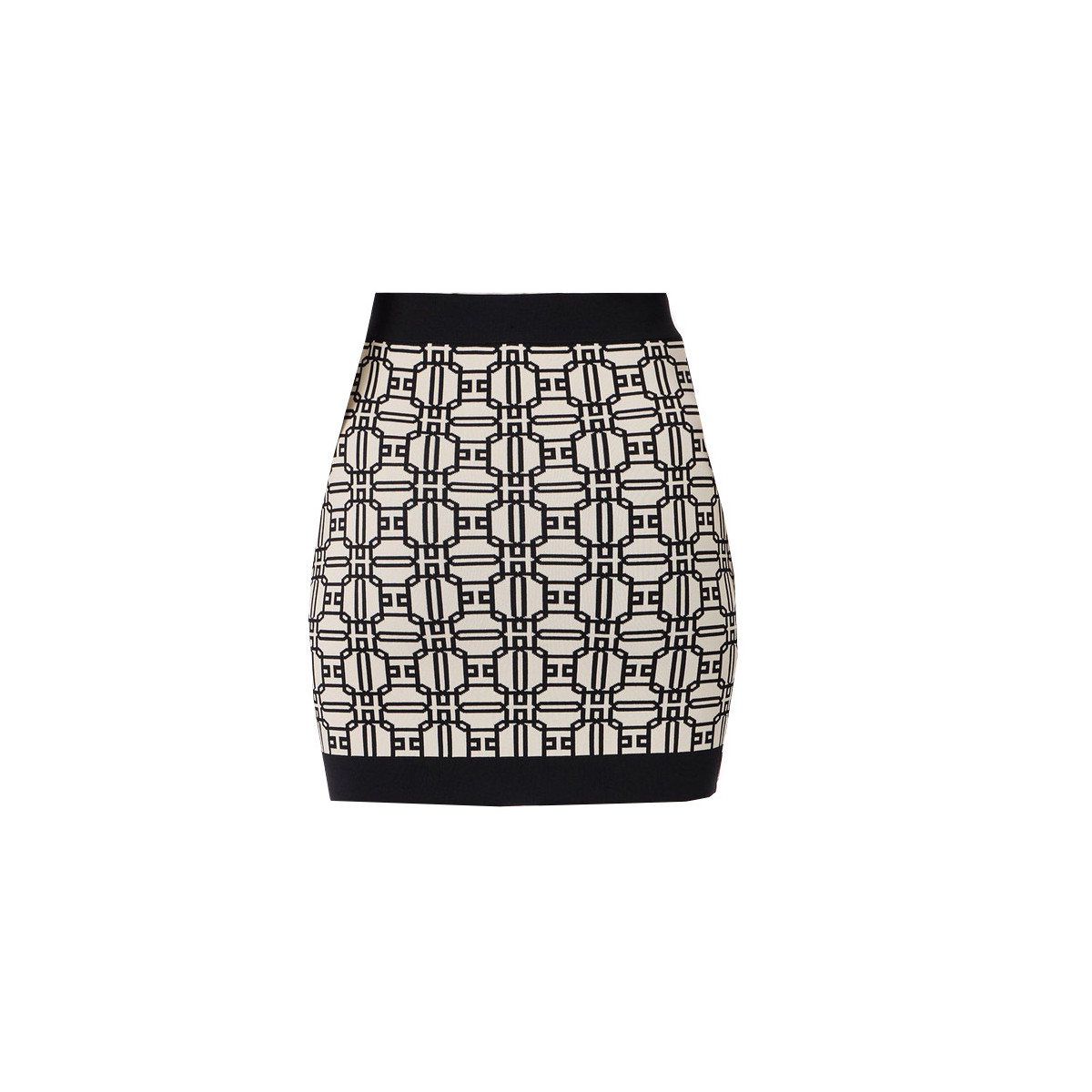 MINIGONNA IN VISCOSA JACQUARD CON LOGO
