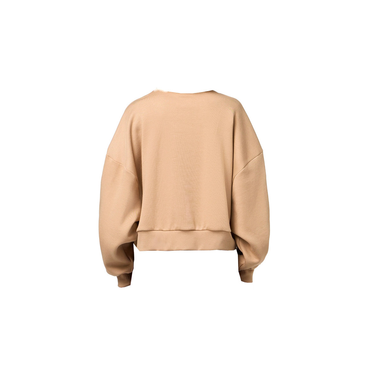 FELPA CROPPED IN COTONE CON LOGO COLLEGE RICAMATO