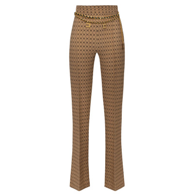 PANTALONE A PALAZZO MOTIVO ROMBO CON CATENA
