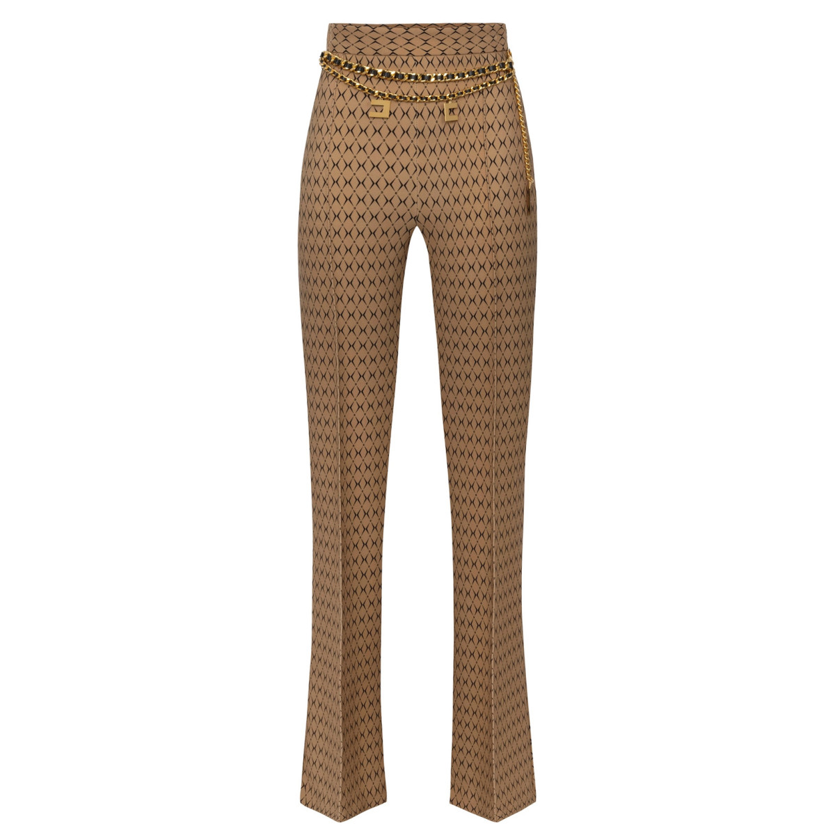PANTALONE A PALAZZO MOTIVO ROMBO CON CATENA