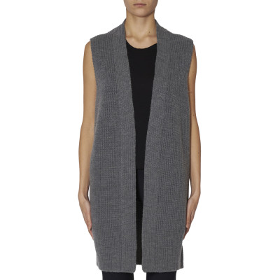 GILET LUNGO MISTO LANA