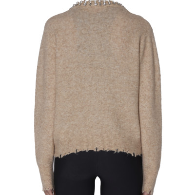 CARDIGAN SFRANGIATO CON PERLE E STRASS