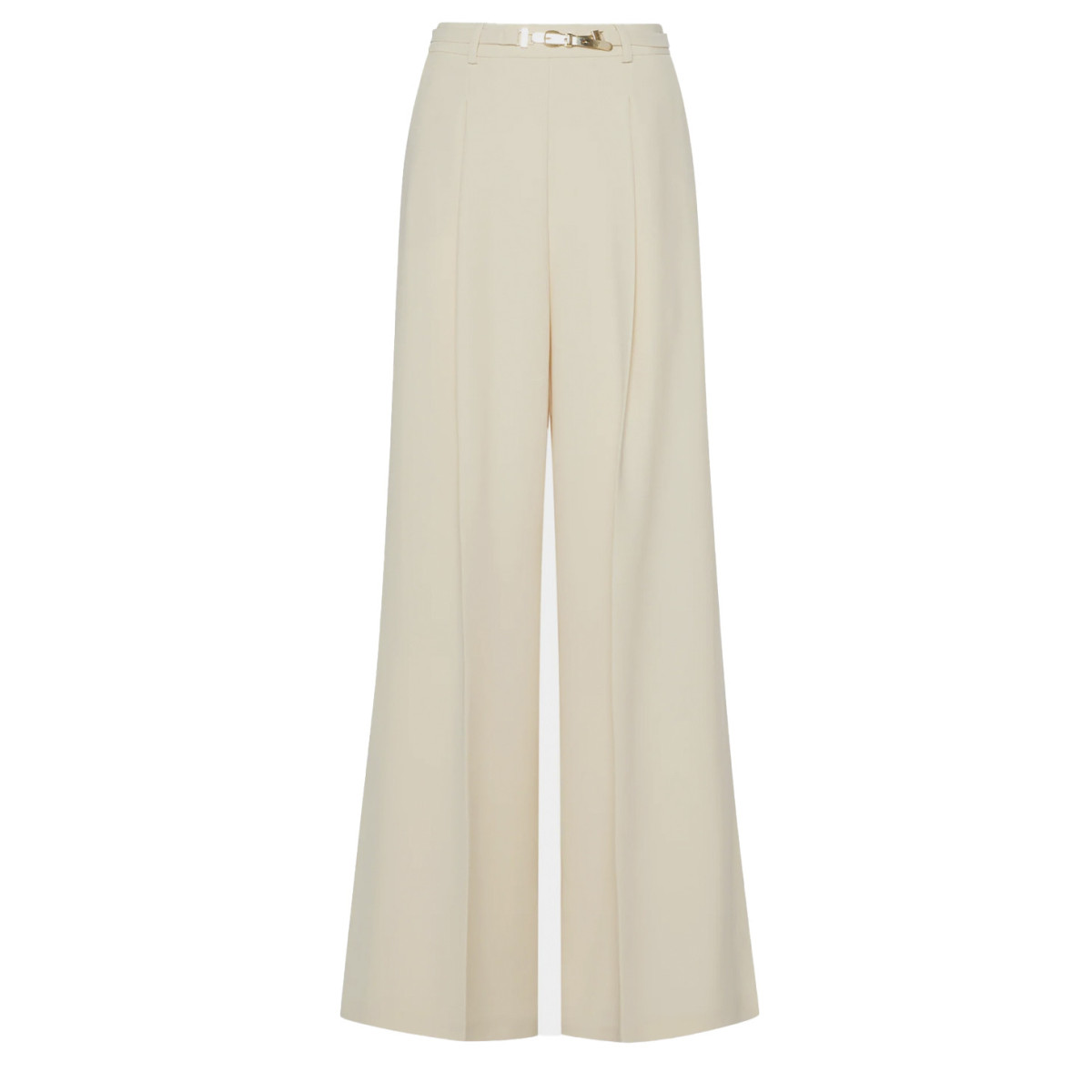 PANTALONE LARGO CON FIBBIA IN METALLO DORATO