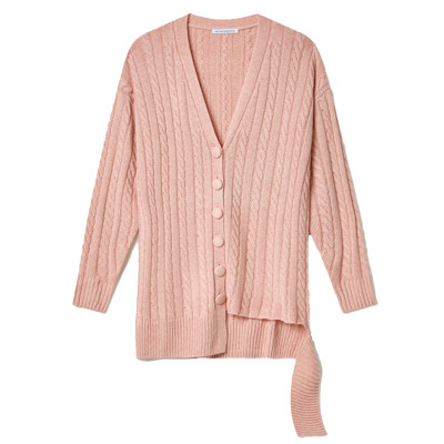 CARDIGAN A TRECCE ASIMMETRICO