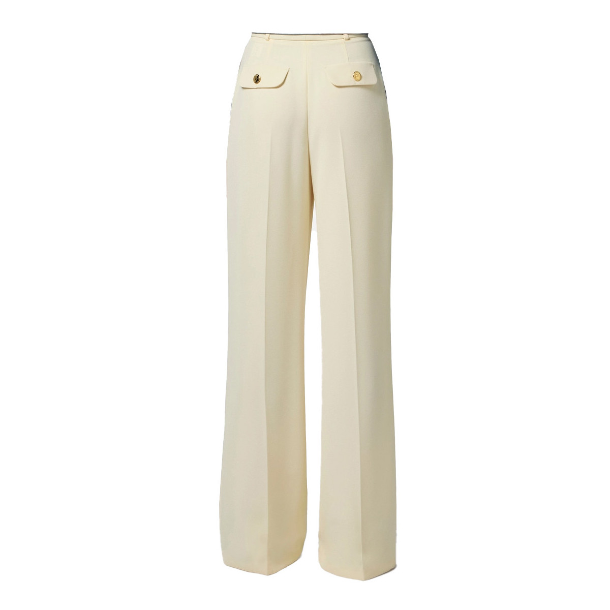 PANTALONE A VITA ALTA CON BOTTONI DORATI