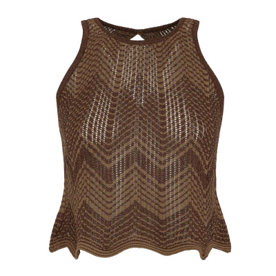 CROP TOP IN MAGLIA A PUNTO ZIG ZAG