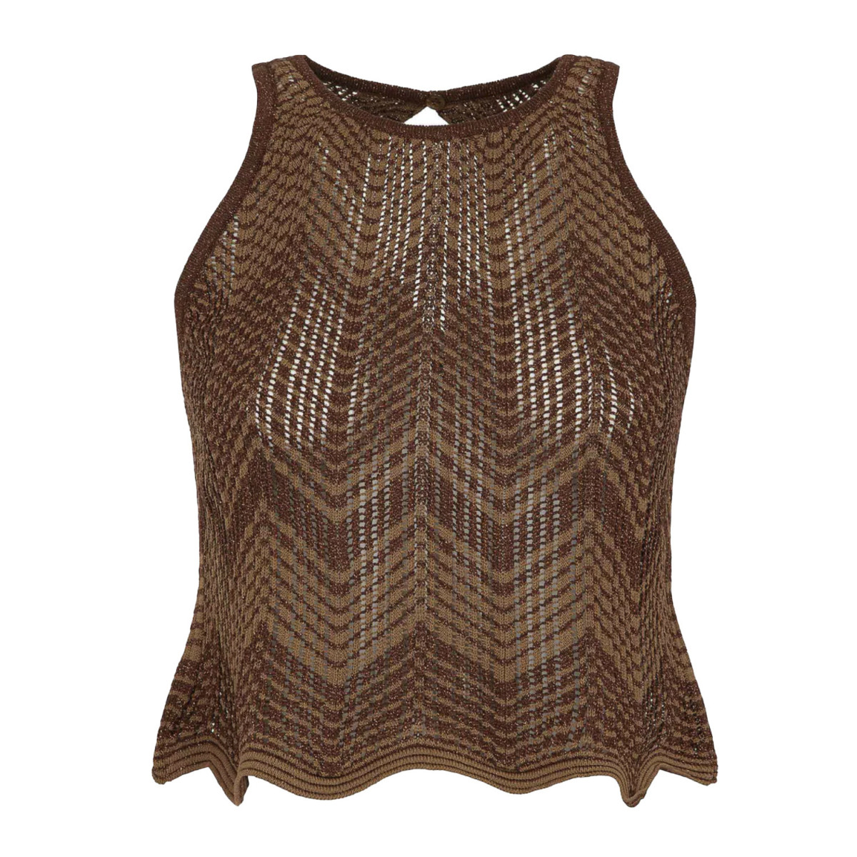 CROP TOP IN MAGLIA A PUNTO ZIG ZAG