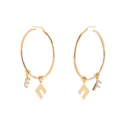 ORECCHINI A CERCHIO CON CHARM