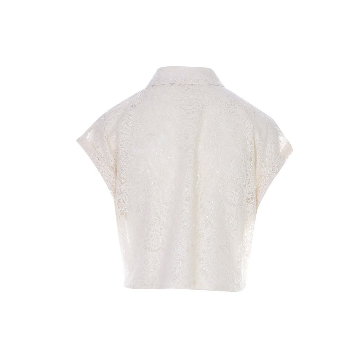 CAMICIA IN MACRAMè CON MICRO PAILLETTES