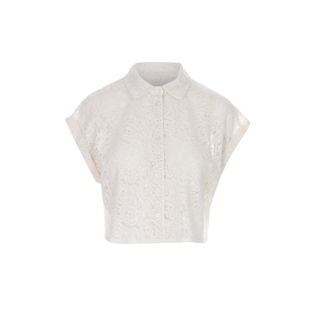 CAMICIA IN MACRAMè CON MICRO PAILLETTES