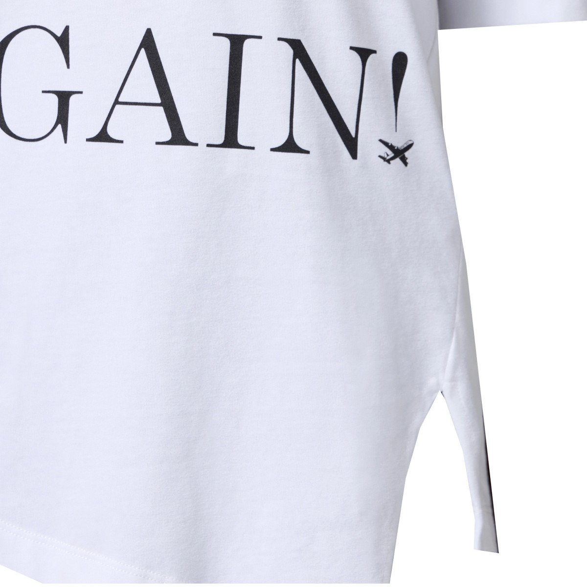T-SHIRT IN JERSEY ASIMMETRICA CON LETTERING