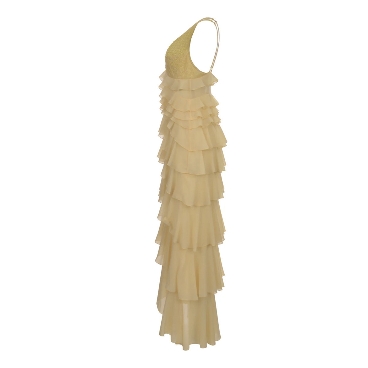 ABITO RED CARPET IN GEORGETTE CON BALZE