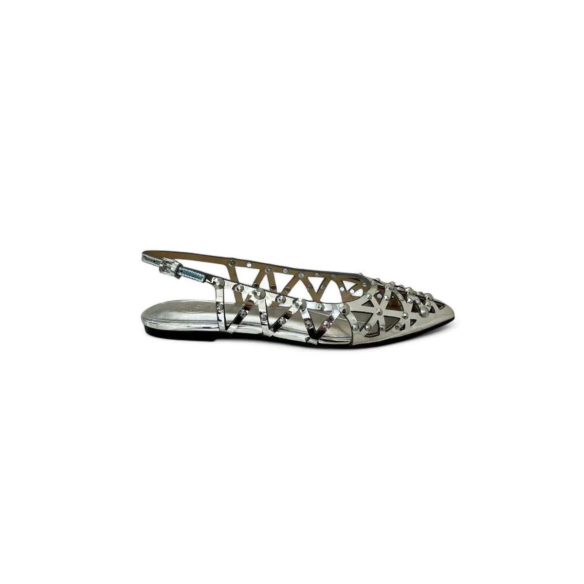 BALLERINA ASH IN PELLE METALLIZZATA E BORCHIE
