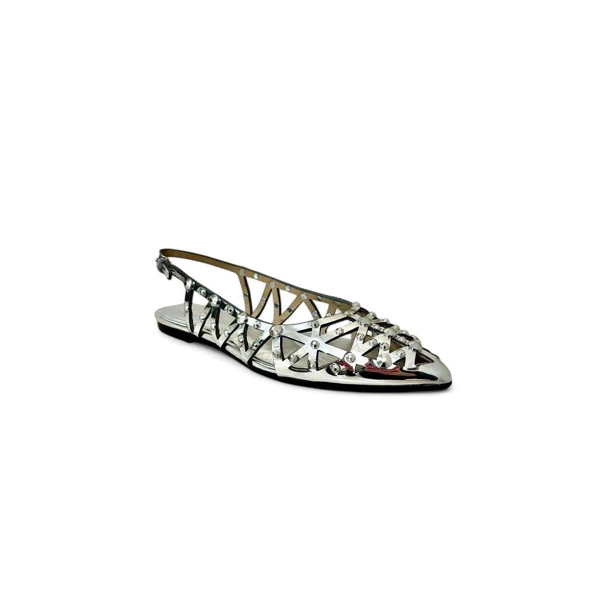 BALLERINA ASH IN PELLE METALLIZZATA E BORCHIE