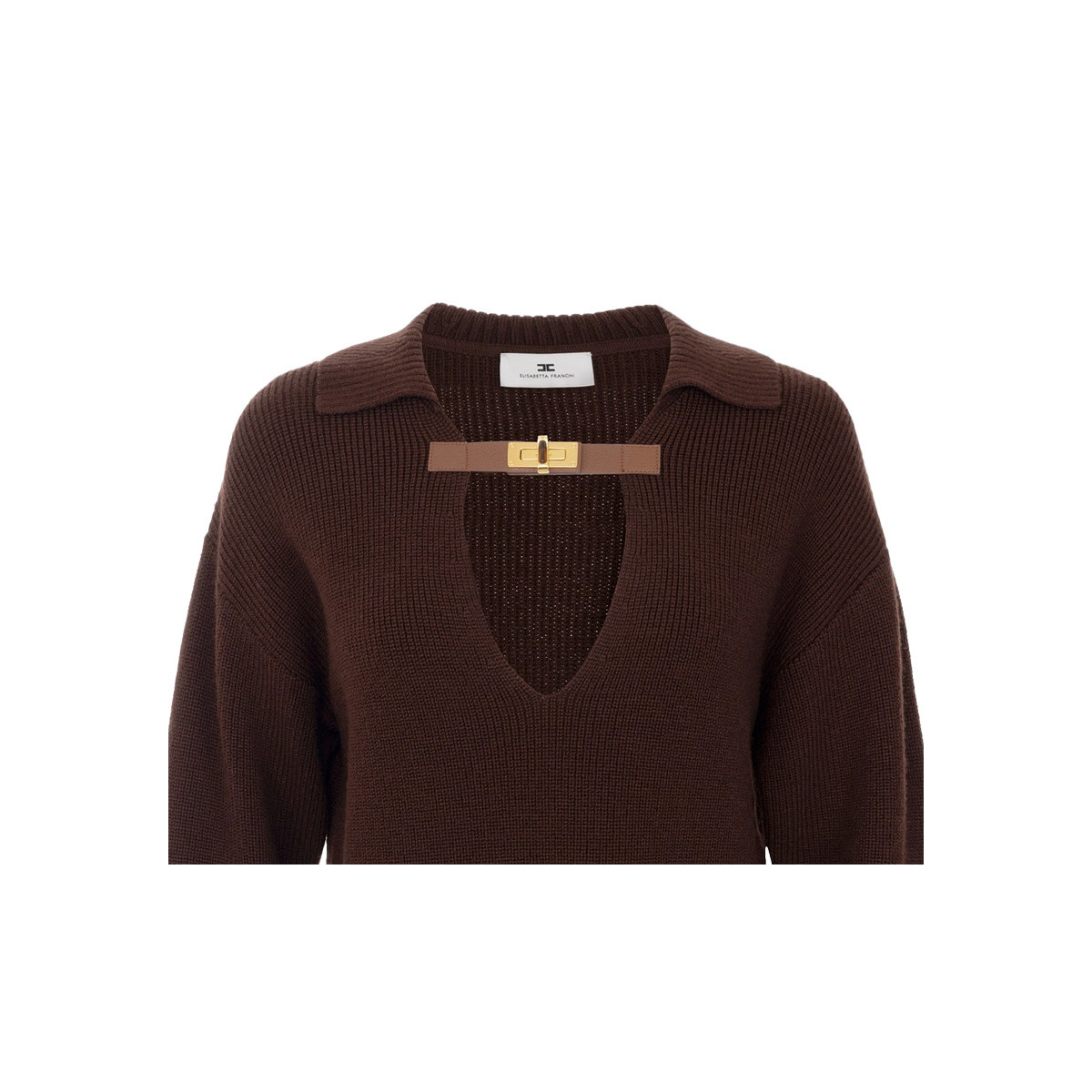 MAGLIA IN MISTO LANA CON CINTURINO GIOIELLO