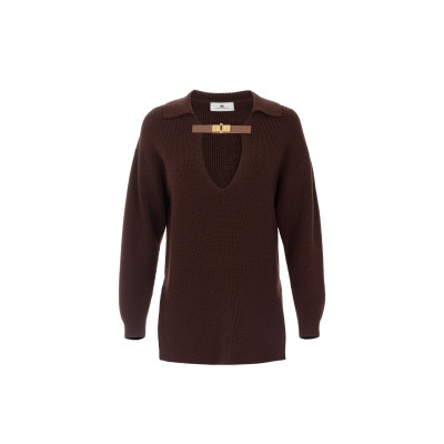 MAGLIA IN MISTO LANA CON CINTURINO GIOIELLO